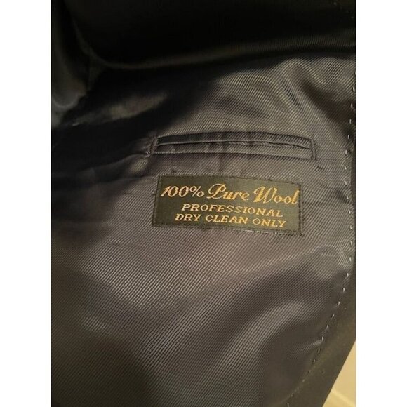 Jeffrey Banks Men's Black Pure Wool Blazer Jacket 3-Button Classic Fit Made In C - Picture 4 of 11